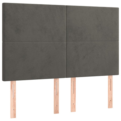 vidaXL Kopfteil Dunkelgrau 144 x 5 x 118/128 cm Samt