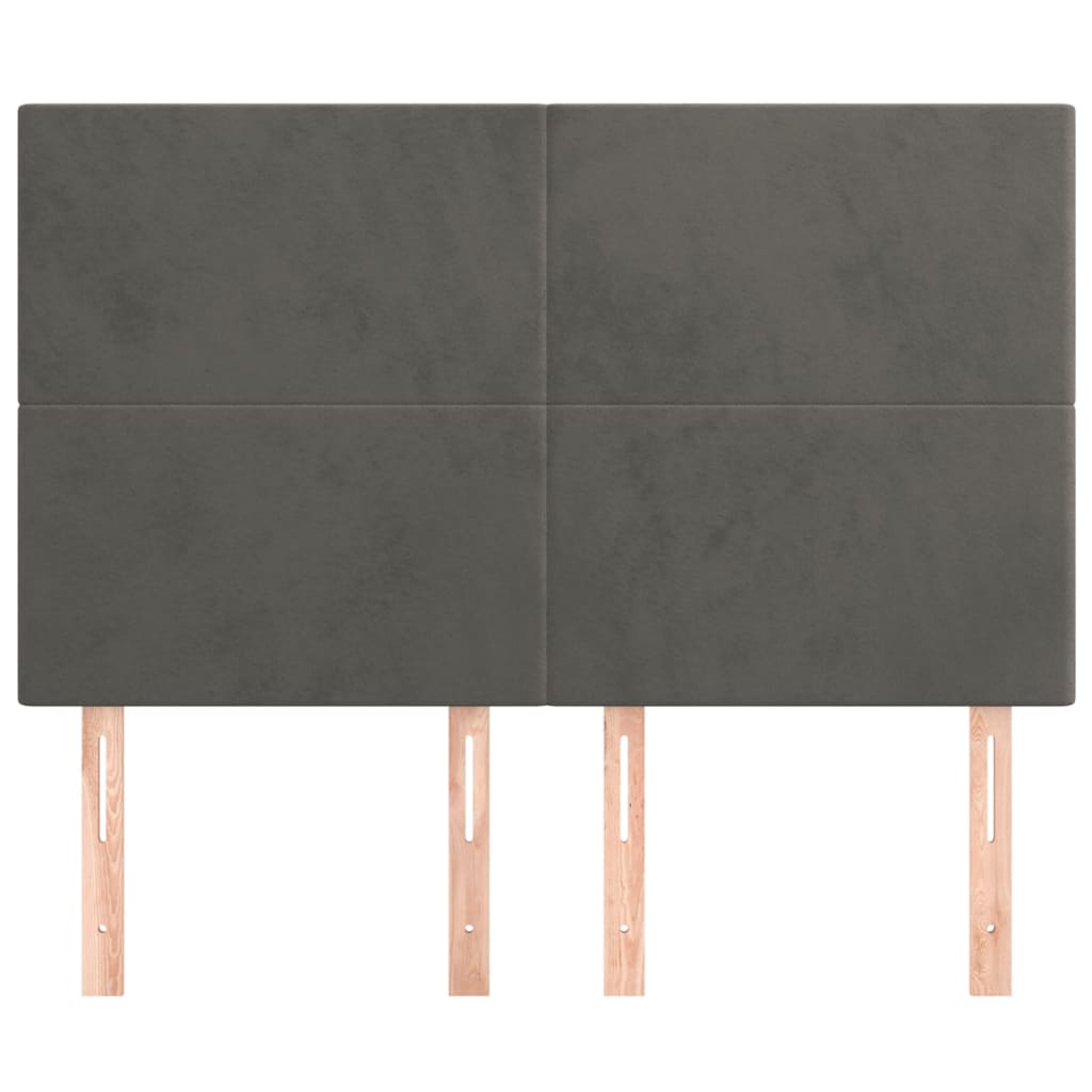 vidaXL Kopfteil Dunkelgrau 144 x 5 x 118/128 cm Samt