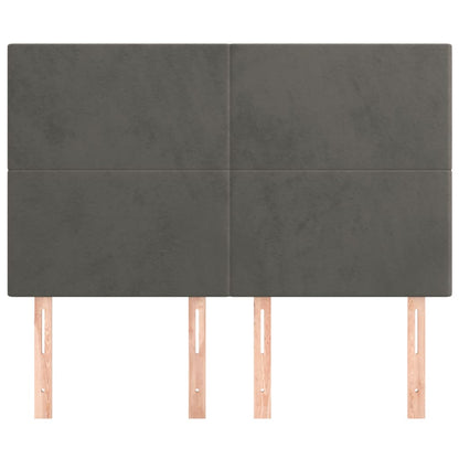 vidaXL Kopfteil Dunkelgrau 144 x 5 x 118/128 cm Samt