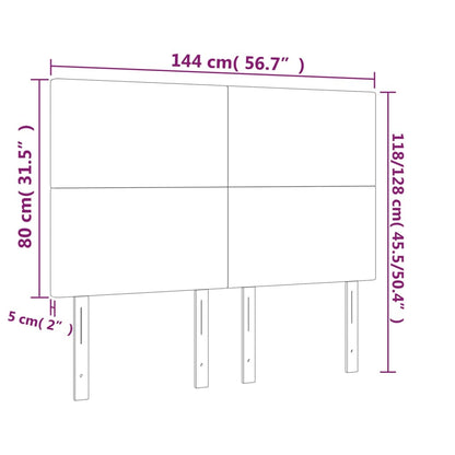 vidaXL Kopfteil Dunkelgrau 144 x 5 x 118/128 cm Samt