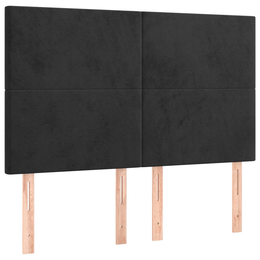 vidaXL Kopfteil Schwarz 144x5x118/128 cm Samt