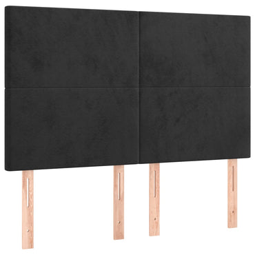 vidaXL Kopfteil Schwarz 144x5x118/128 cm Samt