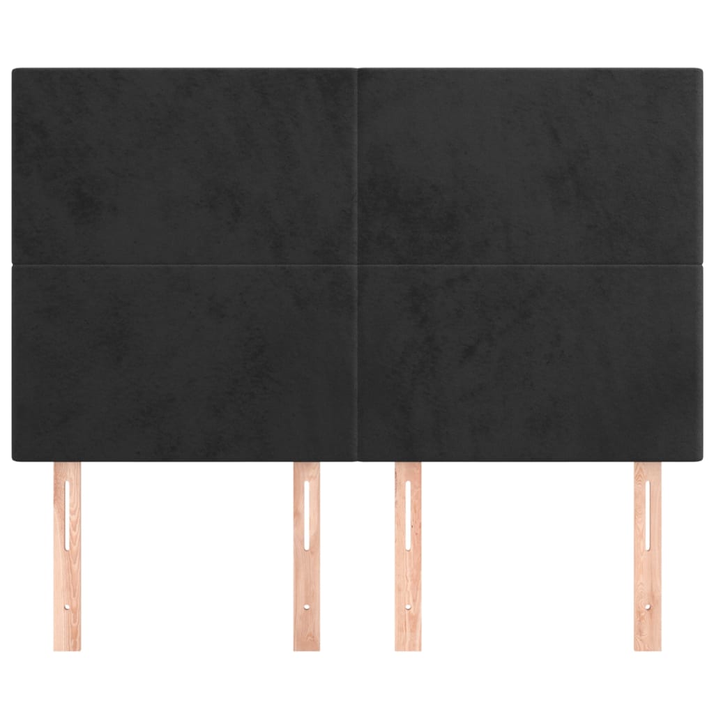 vidaXL Kopfteil Schwarz 144x5x118/128 cm Samt