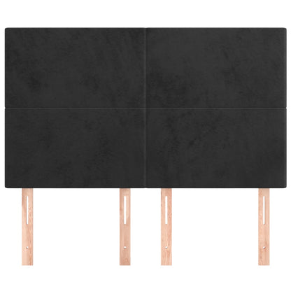 vidaXL Kopfteil Schwarz 144x5x118/128 cm Samt