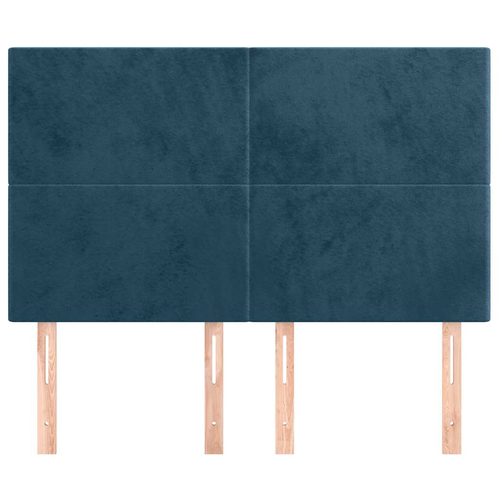 vidaXL Kopfteil Dunkelblau 144x5x118/128 cm Samt
