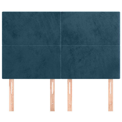 vidaXL Kopfteil Dunkelblau 144x5x118/128 cm Samt