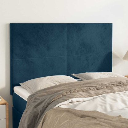 vidaXL Kopfteil Dunkelblau 144x5x118/128 cm Samt
