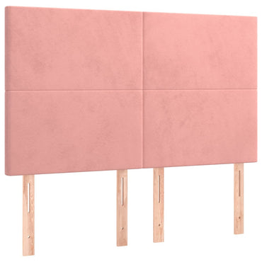 vidaXL Kopfteil Rosa 144x5x118/128 cm Samt