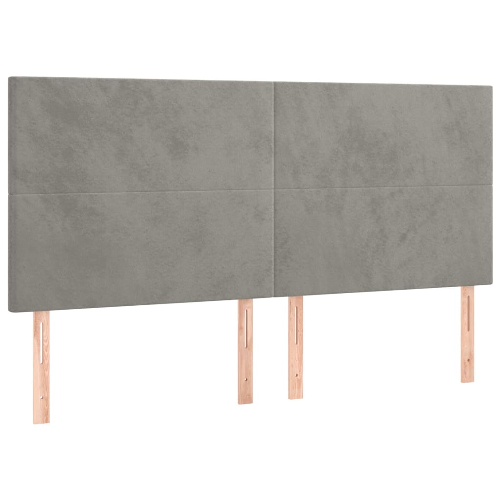 vidaXL Kopfteil Hellgrau 160 x 5 x 118/128 cm Samt