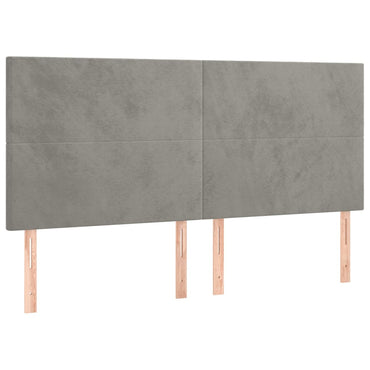 vidaXL Kopfteil Hellgrau 160 x 5 x 118/128 cm Samt