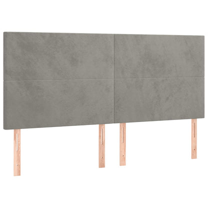 vidaXL Kopfteil Hellgrau 160 x 5 x 118/128 cm Samt