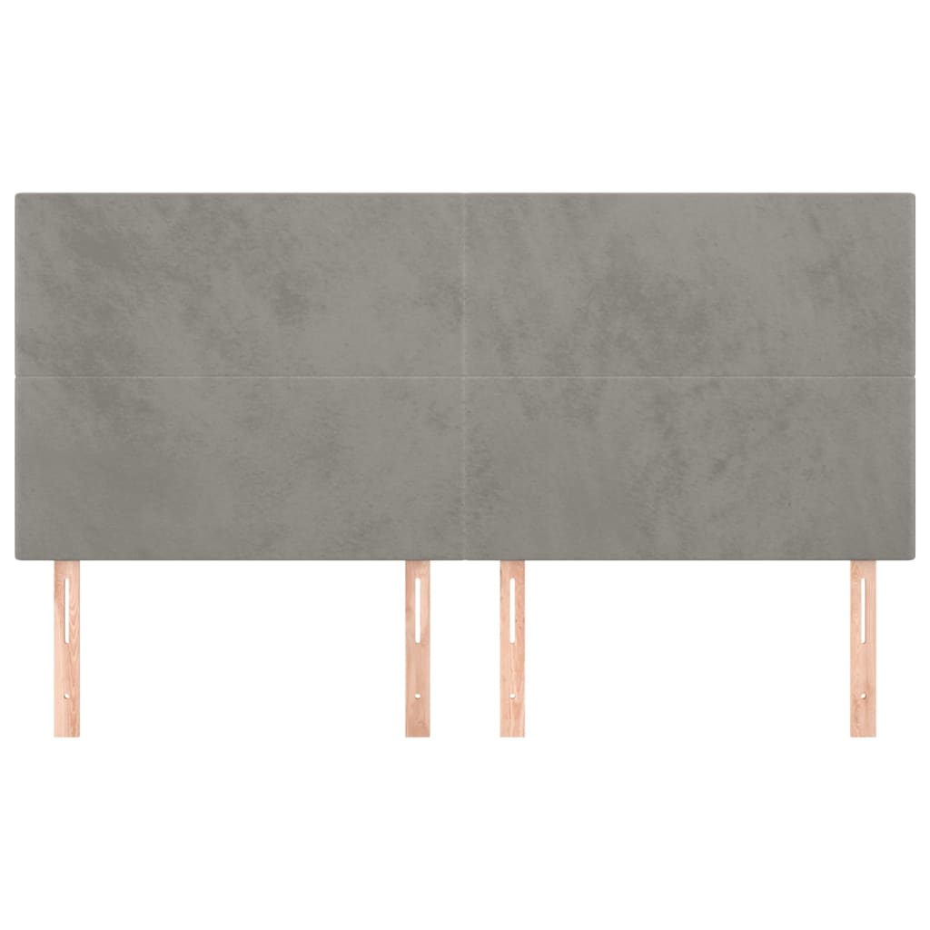 vidaXL Kopfteil Hellgrau 160 x 5 x 118/128 cm Samt