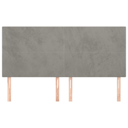 vidaXL Kopfteil Hellgrau 160 x 5 x 118/128 cm Samt