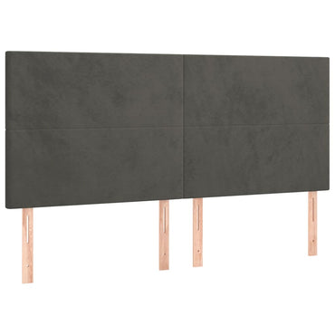 vidaXL Kopfteil Dunkelgrau 160 x 5 x 118/128 cm Samt
