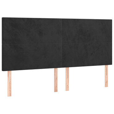 vidaXL Kopfteil Schwarz 160x5x118/128 cm Samt