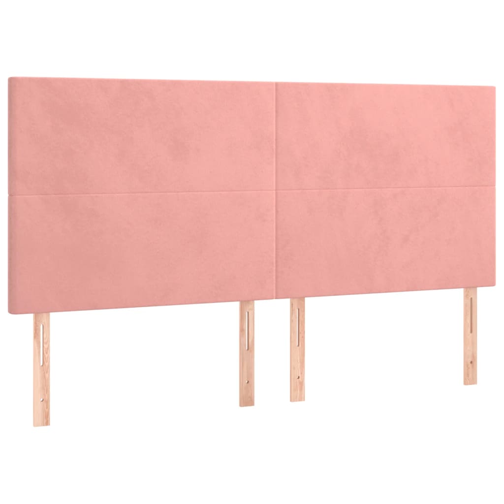 vidaXL Kopfteil Rosa 160 x 5 x 118/128 cm Samt