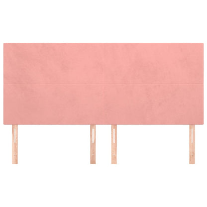 vidaXL Kopfteil Rosa 160 x 5 x 118/128 cm Samt