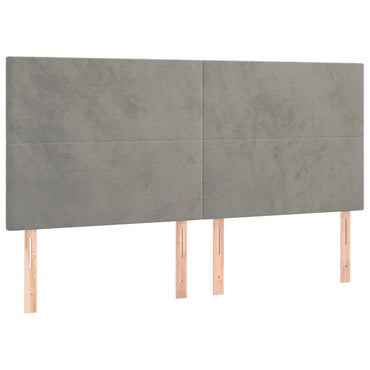vidaXL Kopfteil Hellgrau 180x5x118/128 cm Samt