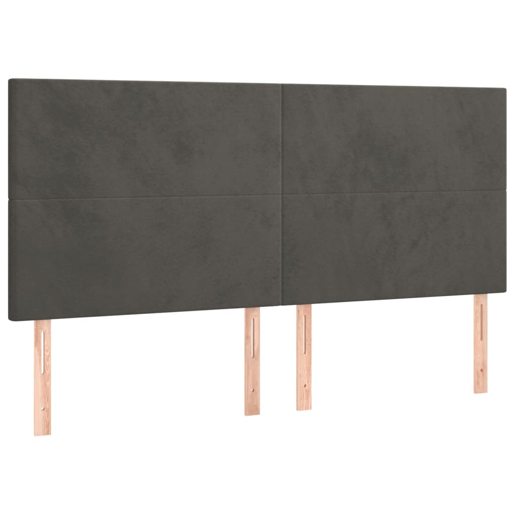 vidaXL Tête de lit gris foncé 180 x 5 x 118/128 cm Velours