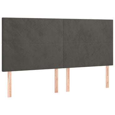vidaXL Kopfteil Dunkelgrau 180 x 5 x 118/128 cm Samt
