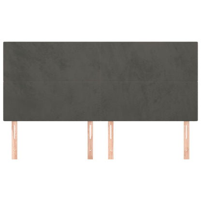 vidaXL Tête de lit gris foncé 180 x 5 x 118/128 cm Velours