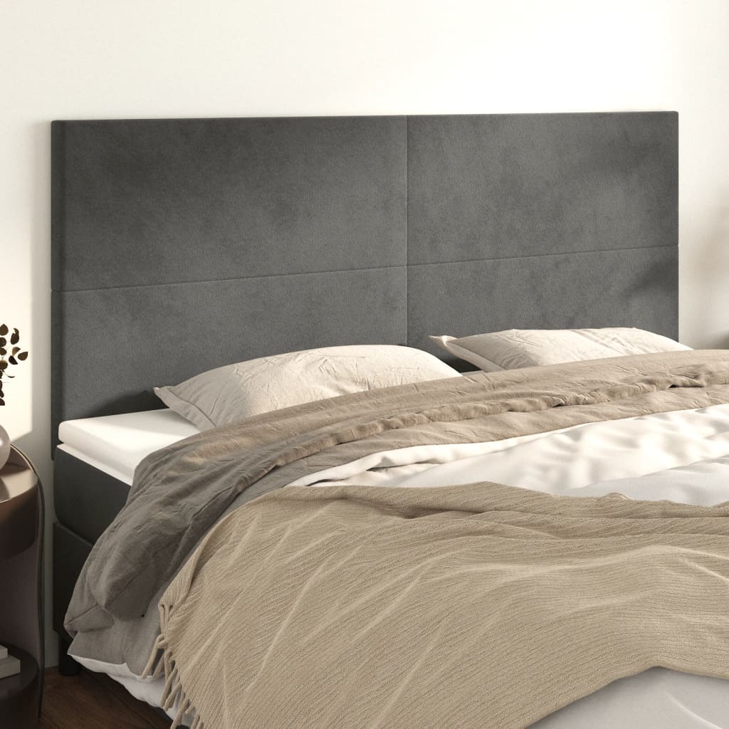 vidaXL Tête de lit gris foncé 180 x 5 x 118/128 cm Velours