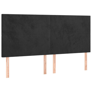 vidaXL Kopfteil Schwarz 180x5x118/128 cm Samt