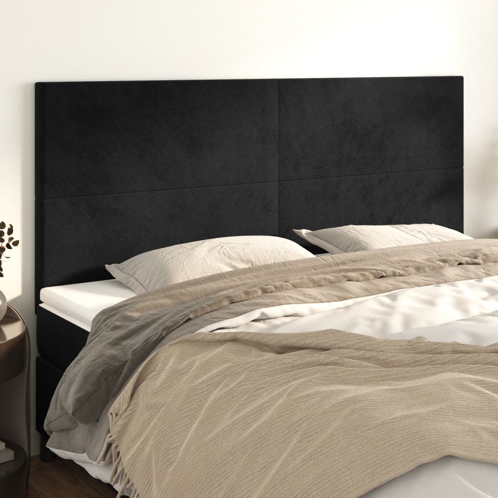 vidaXL Tête de lit Noir 180x5x118/128 cm Velours