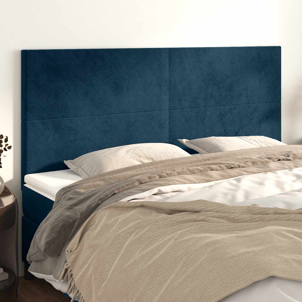 vidaXL Kopfteil Dunkelblau 180x5x118/128 cm Samt