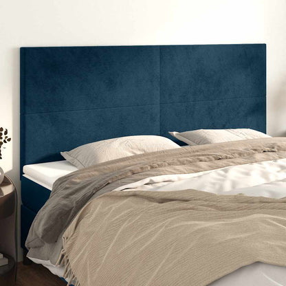 vidaXL Kopfteil Dunkelblau 180x5x118/128 cm Samt