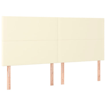 vidaXL Kopfteil Creme 160x5x118/128 cm Kunstleder