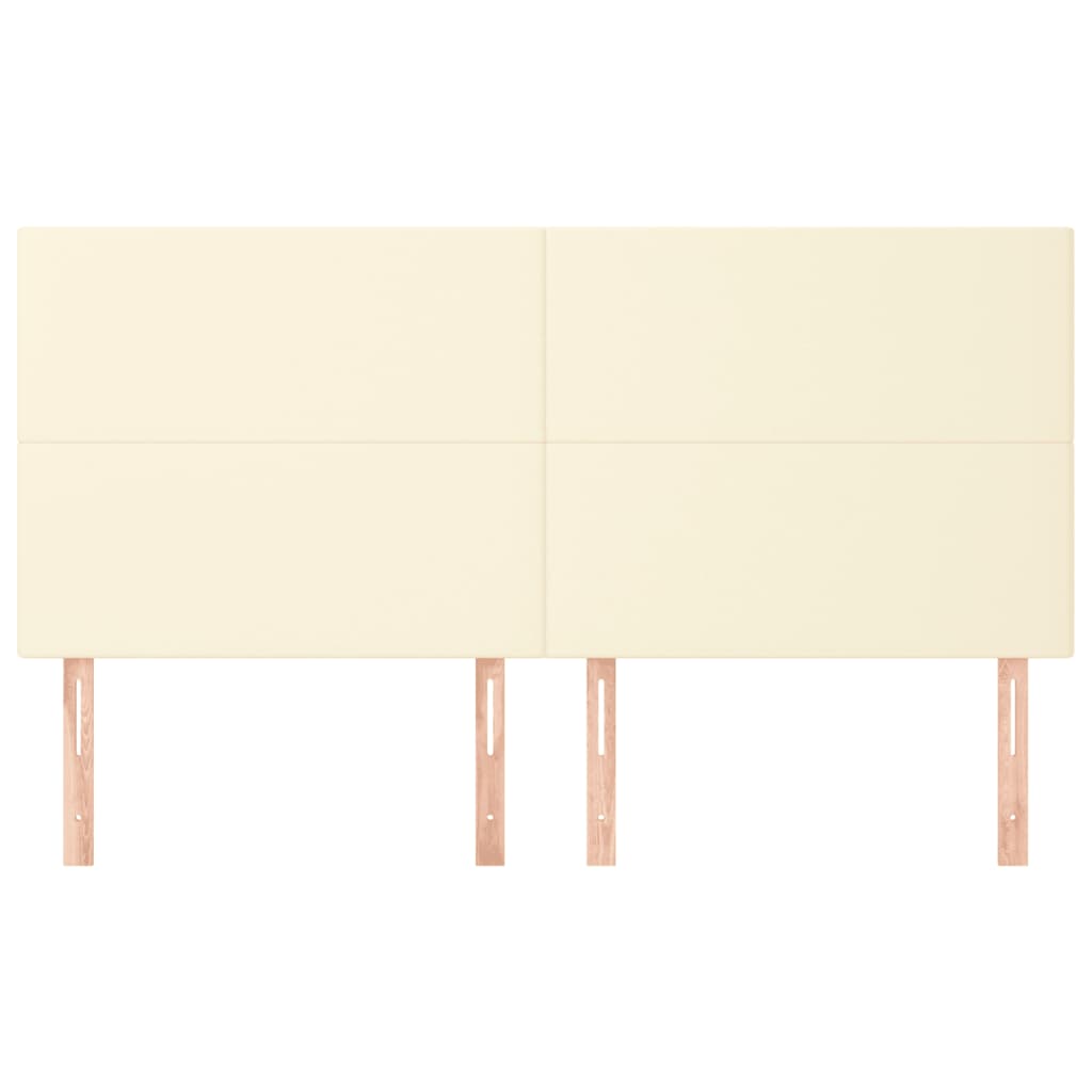 vidaXL Kopfteil Creme 160x5x118/128 cm Kunstleder