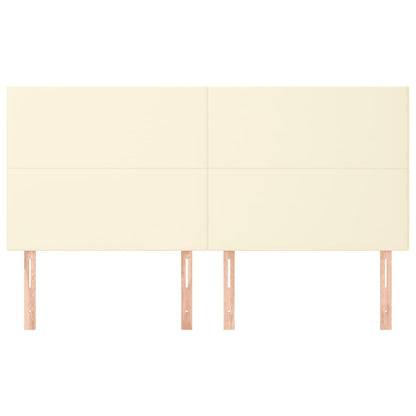 vidaXL Kopfteil Creme 160x5x118/128 cm Kunstleder