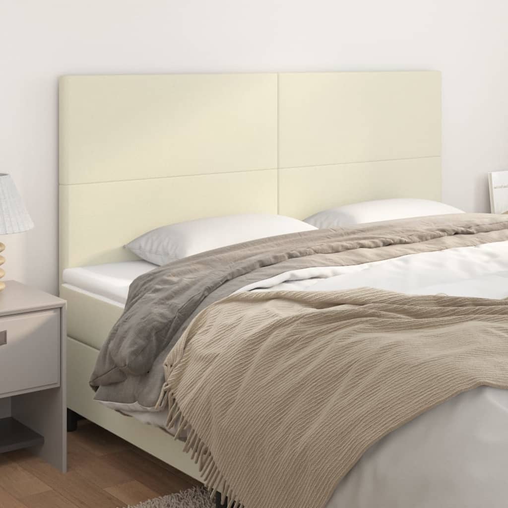 vidaXL Kopfteil Creme 160x5x118/128 cm Kunstleder