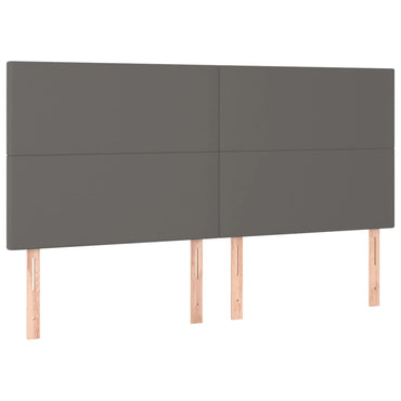 vidaXL Kopfteil Grau 160x5x118/128 cm Kunstleder