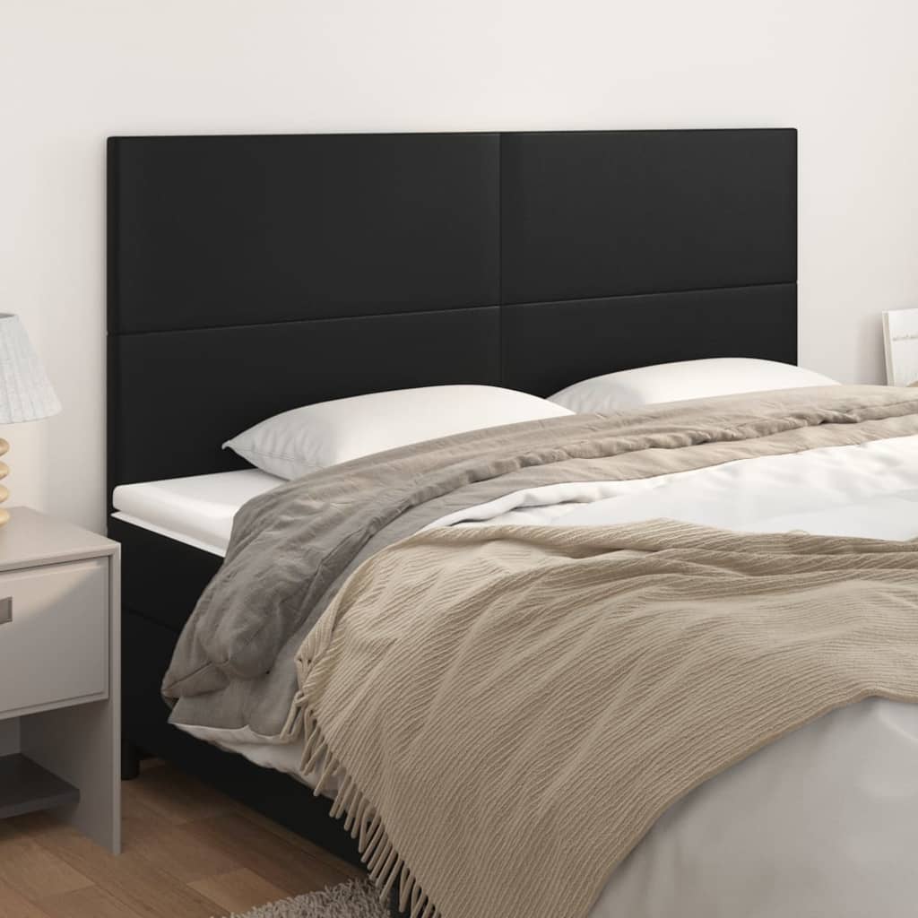 vidaXL Kopfteil Schwarz 180x5x118/128 cm Kunstleder