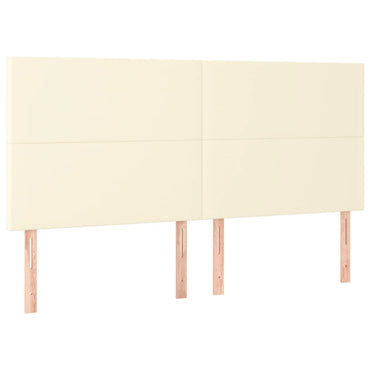 vidaXL Kopfteil Creme 180x5x118/128 cm Kunstleder