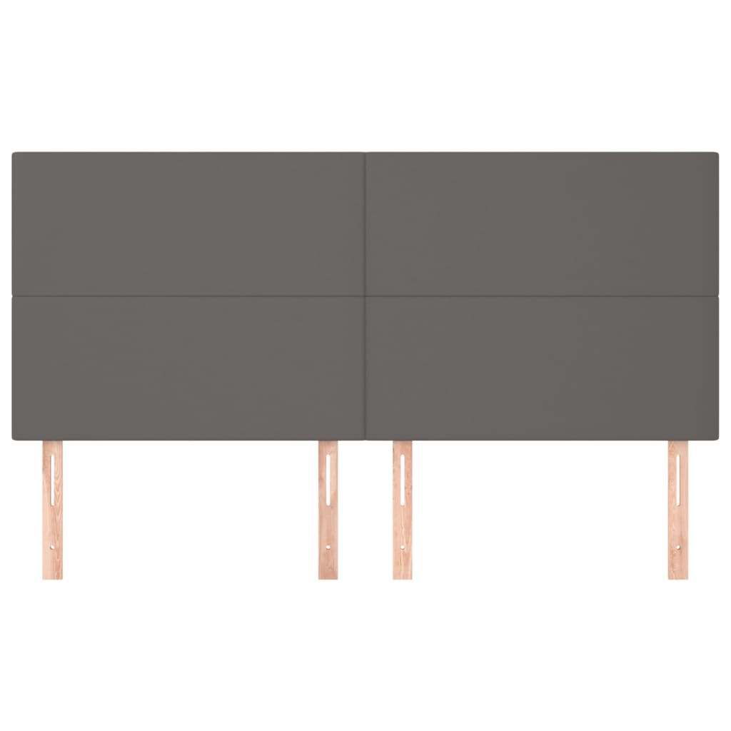 vidaXL Tête de lit gris 180x5x118/128 cm en similicuir