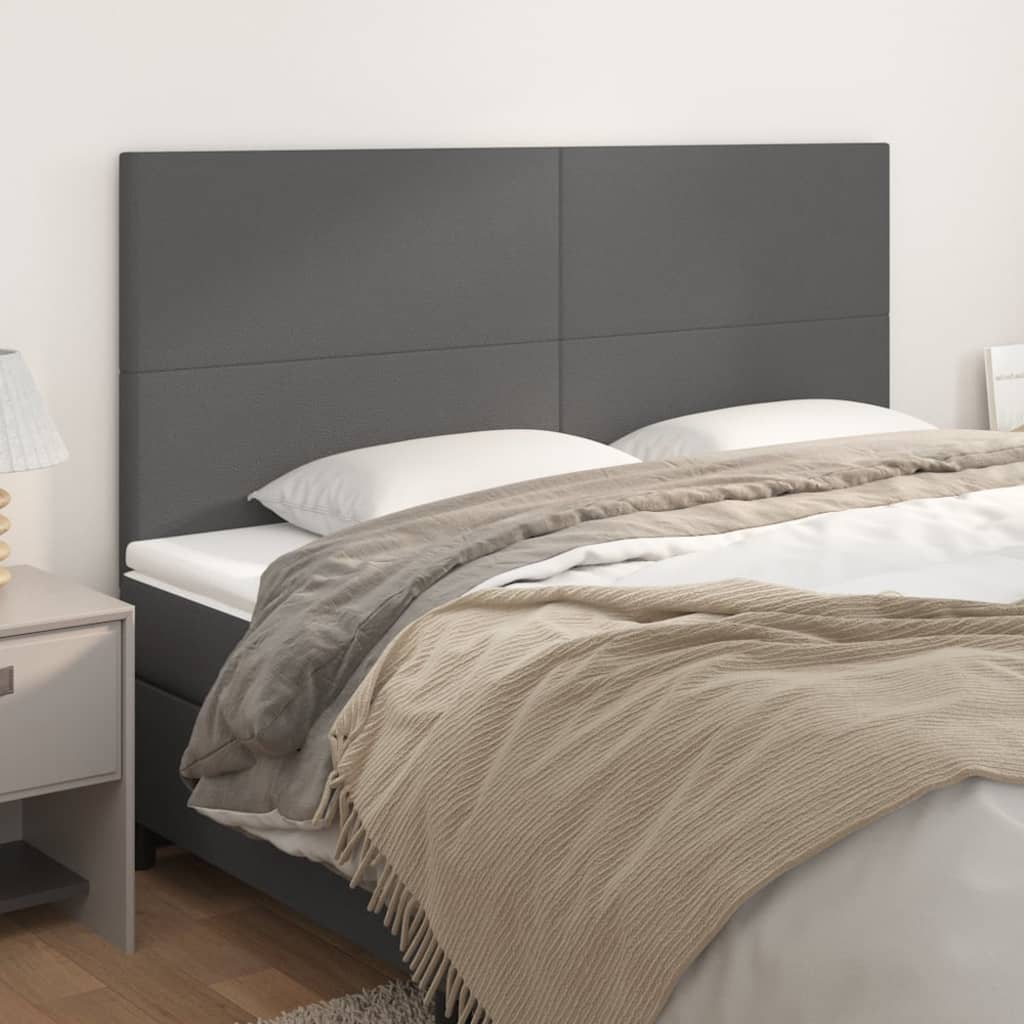 vidaXL Tête de lit gris 180x5x118/128 cm en similicuir