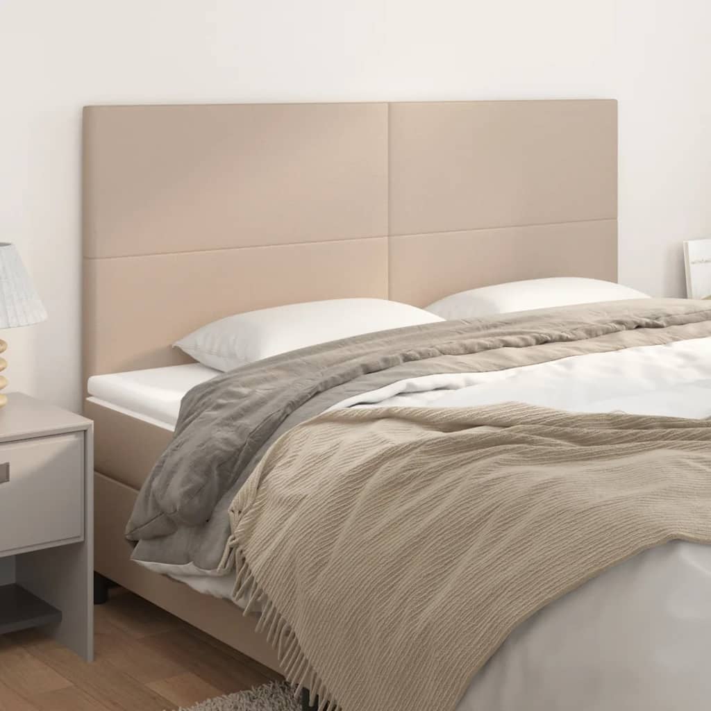 vidaXL Kopfteil Cappuccino 180x5x118/128 cm Kunstleder