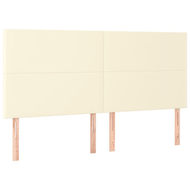 vidaXL Kopfteil Creme 200x5x118/128 cm Kunstleder