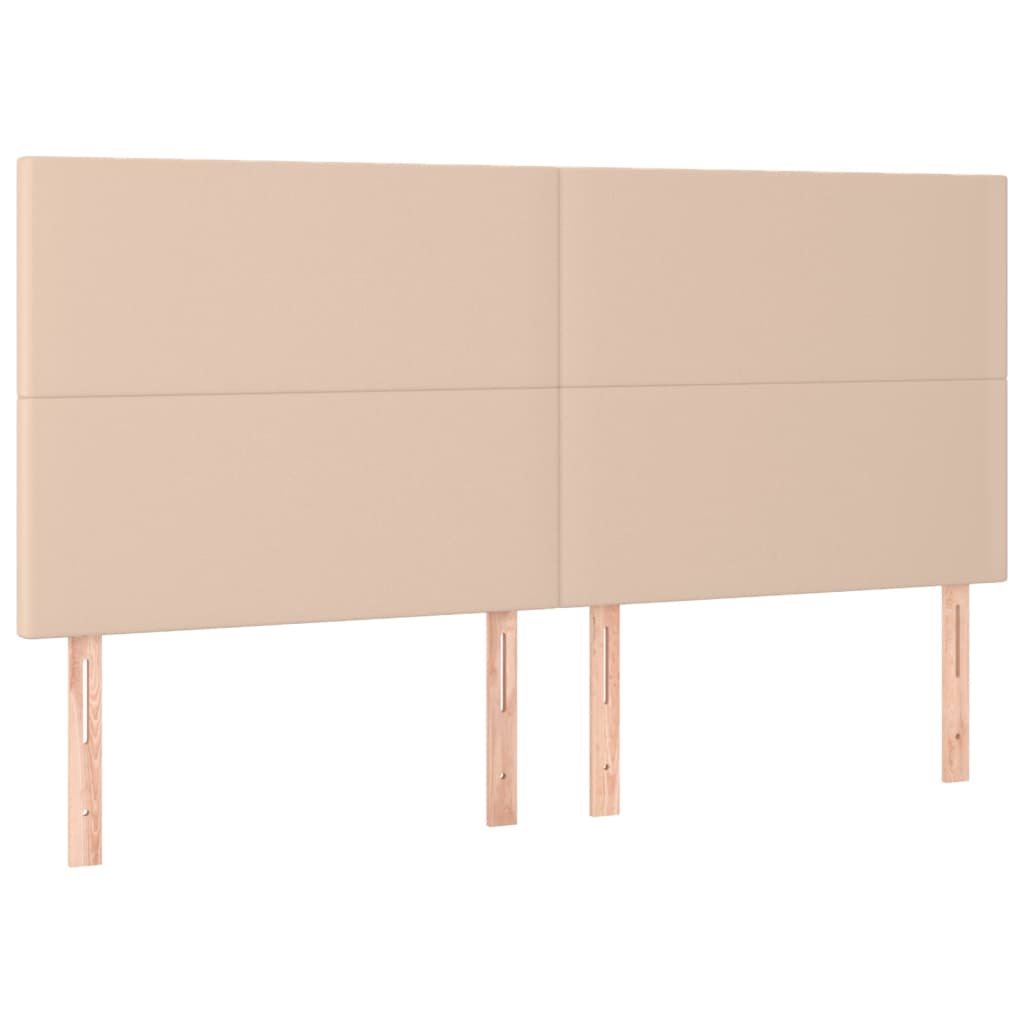 vidaXL Kopfteil Cappuccino 200x5x118/128 cm Kunstleder