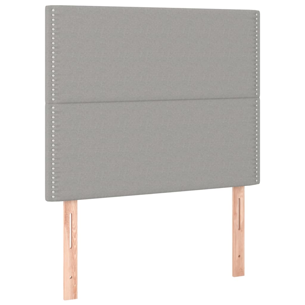 vidaXL Kopfteil Hellgrau 90x5x118/128 cm Stoff