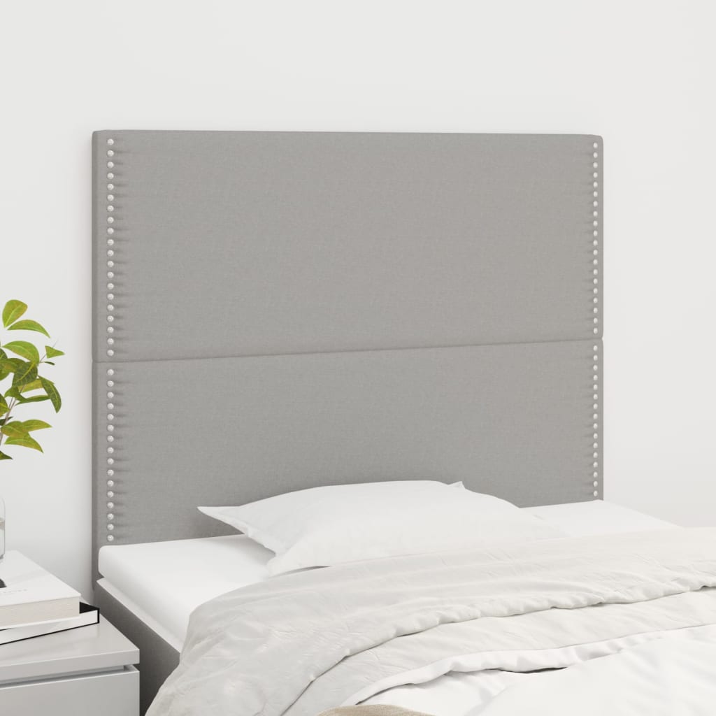 vidaXL Kopfteil Hellgrau 90x5x118/128 cm Stoff