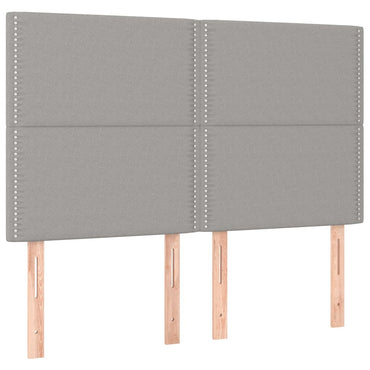 vidaXL Kopfteil Hellgrau 144x5x118/128 cm Stoff