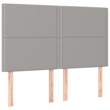 vidaXL Kopfteil Hellgrau 144x5x118/128 cm Stoff