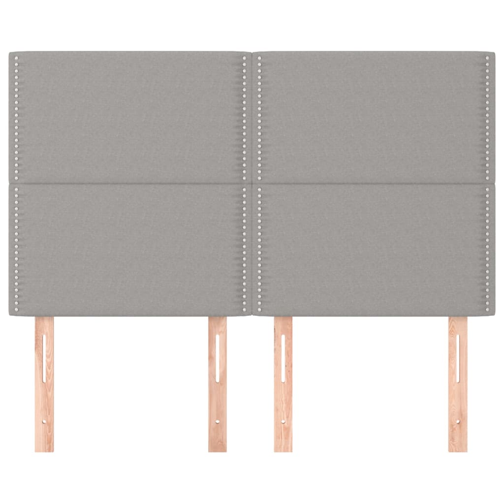 vidaXL Kopfteil Hellgrau 144x5x118/128 cm Stoff
