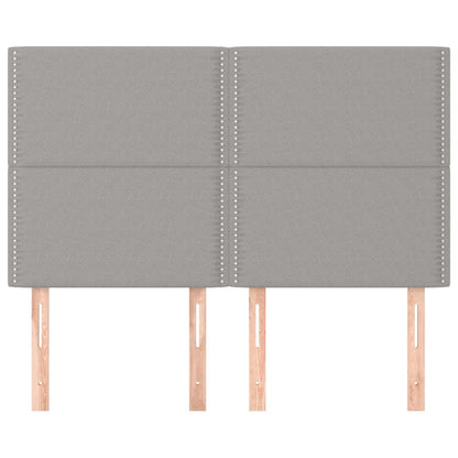vidaXL Kopfteil Hellgrau 144x5x118/128 cm Stoff