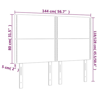 vidaXL Kopfteil Hellgrau 144x5x118/128 cm Stoff
