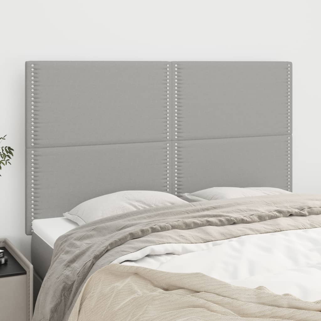 vidaXL Kopfteil Hellgrau 144x5x118/128 cm Stoff